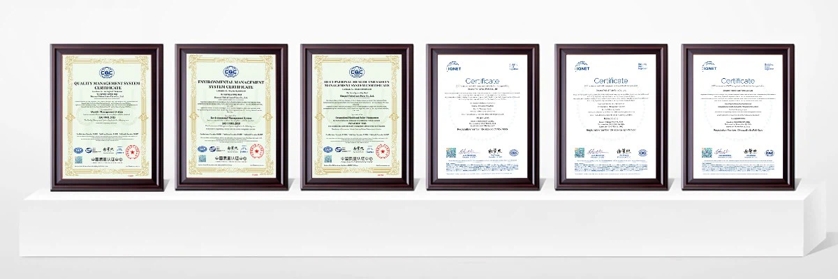 Certificate Display ISO, CE Quality Certificates